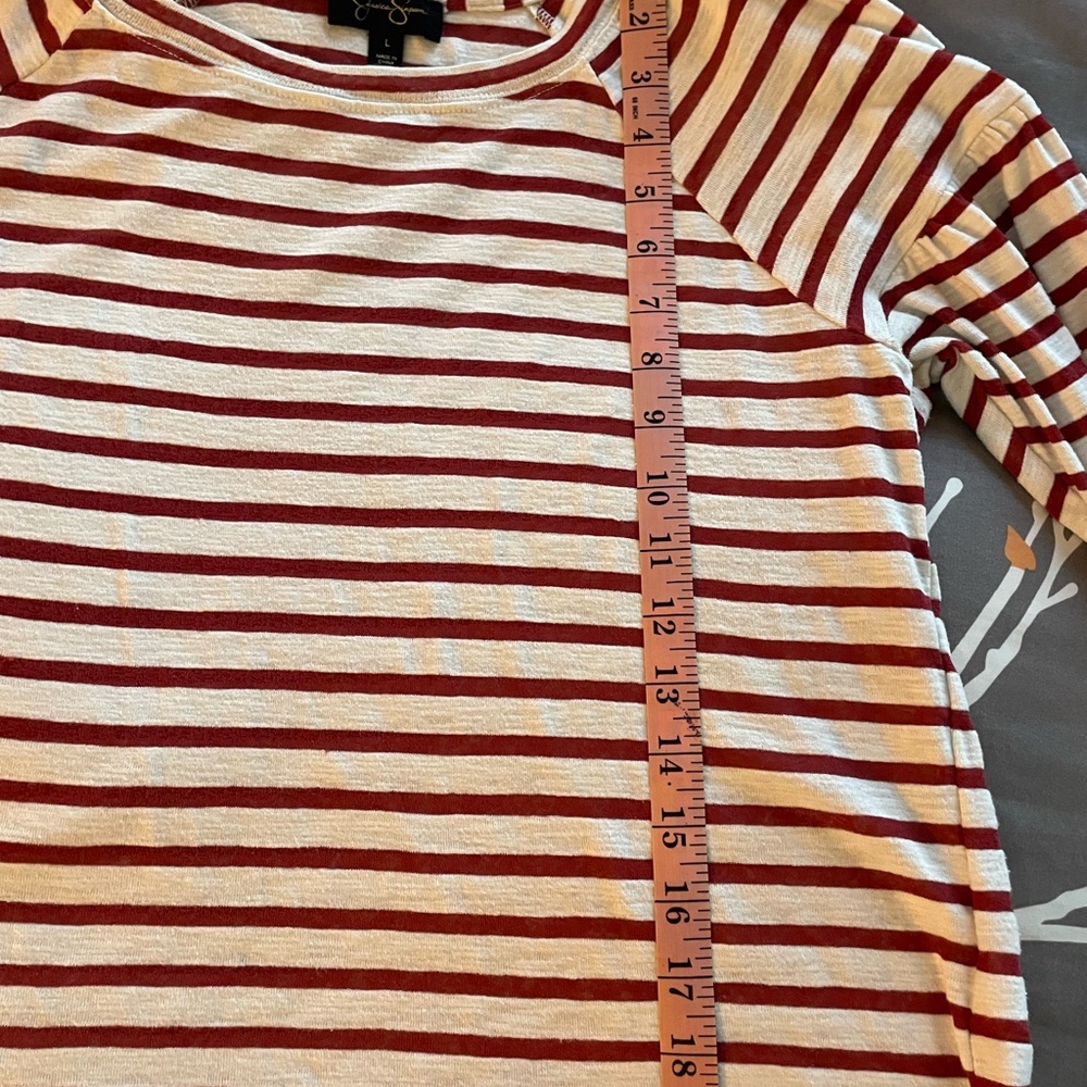 Striped Red and White Long Sleeve Top